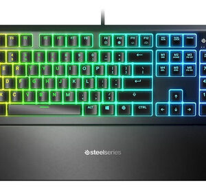 Teclado Gamer Steelseries Apex 3 Qwerty Steelseries Whisper-quiet Switch Español Color Negro Con Luz Rgb
