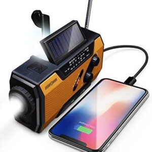 Radio Portatil De Manivela Solar, Linterna Y Power Bank