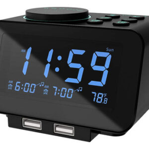 Radio Despertador Digital Uscce Radio Fm 2 Puertos Usb
