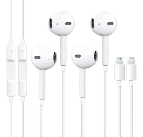 Paquete De Audífonos Para iPhone Conector Lightning Eashion