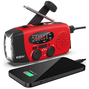 Radio De Manivela De Emergencia Con Luz Led Esky