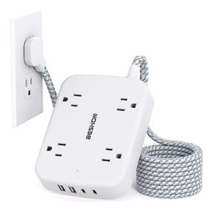 Regleta Con Protector Contra Sobretensiones 2 Usb C Beshon