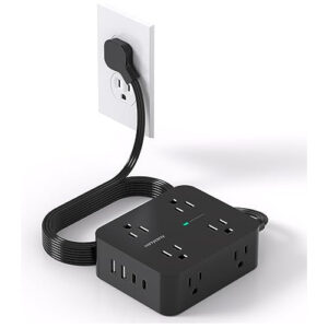 Regleta Protectora 5ft Delgada Con Enchufe Plano Hanycony