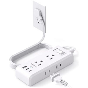 Tira De Alimentación De Enchufe Plano Puertos Usb Hanycony