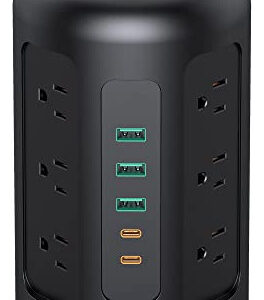 Torre De Regleta De Alimentación Usb C De 20w Con 12 Tomas
