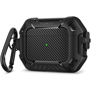 Funda AirPods Pro Carbón Con Clip Y Llavero Mobosi