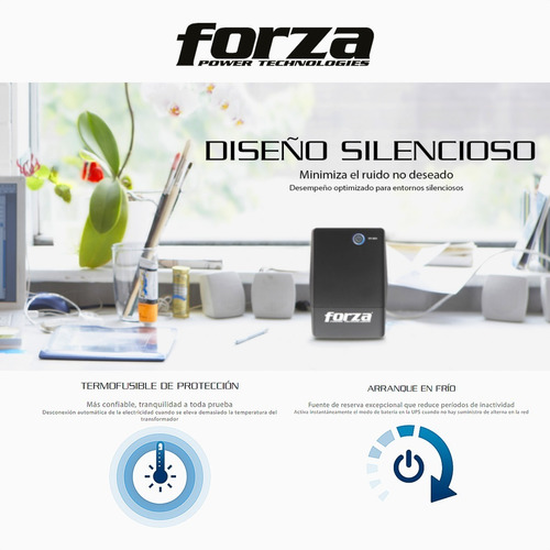 Ups Interactiva Forza Nt-751, 750va/375w, 6 Tomas, 1pc±25min Color Negro - Imagen 7