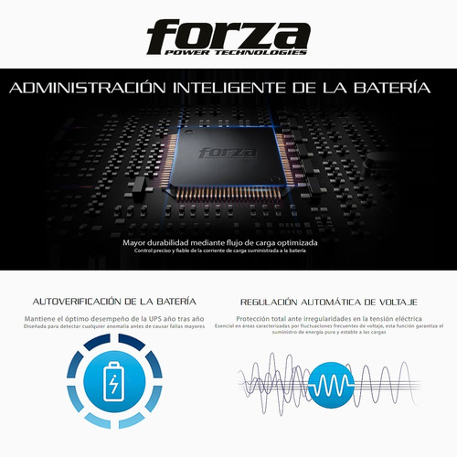 Ups Interactiva Forza Nt-751, 750va/375w, 6 Tomas, 1pc±25min Color Negro - Imagen 8