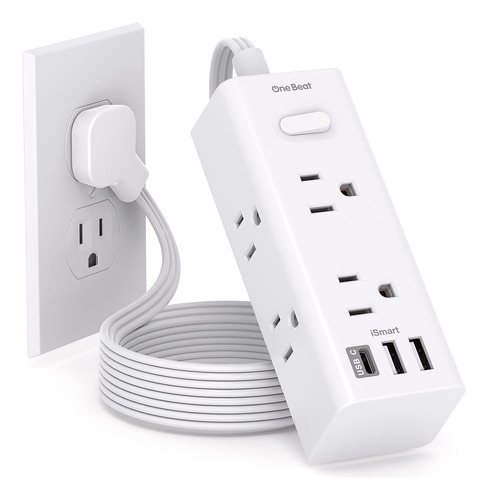 Regleta De 6 Enchufes Con Usb One Beat Con Protección
