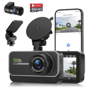 Dash Cam Front and Rear,4K+1080P WiFi Dual Dash Camera for