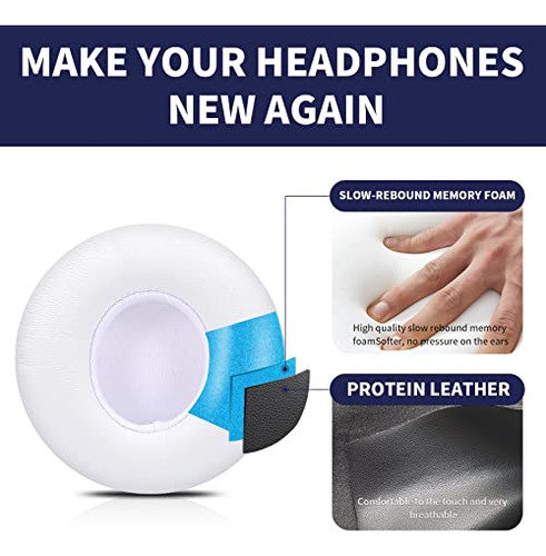 Almohadillas Damex para Beats Solo 2/3, Espuma Mejorada, Bl - Imagen 4