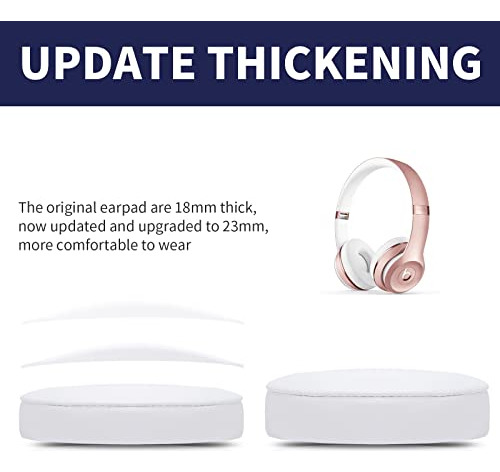 Almohadillas Damex para Beats Solo 2/3, Espuma Mejorada, Bl - Imagen 5