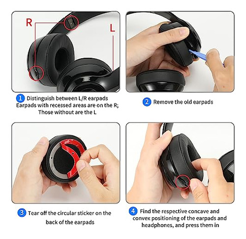 Almohadillas Damex para Beats Solo 2/3, Espuma Mejorada, Bl - Imagen 7