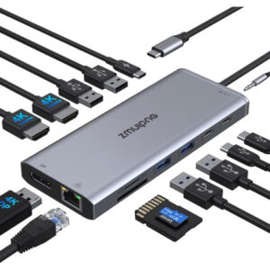 Estación Dock USB C Dual HDMI para Dell HP, Hub Adaptador