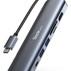 Dockteck Hub USB C 7-en-1 HDMI 4K, Ethernet, 100W PD, para