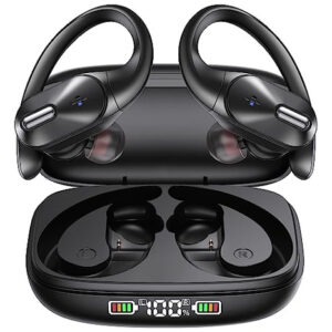 Auriculares Bluetooth con Gancho, Bajos y Estuche de Carga