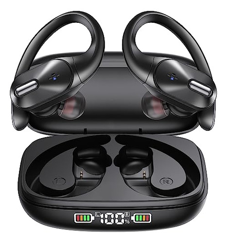 Auriculares Bluetooth con Gancho, Bajos y Estuche de Carga