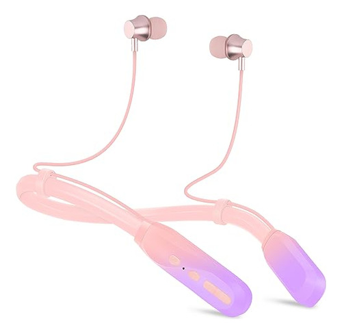 Lecefty Auriculares Bluetooth Rosa-Morado 200H Duración, D