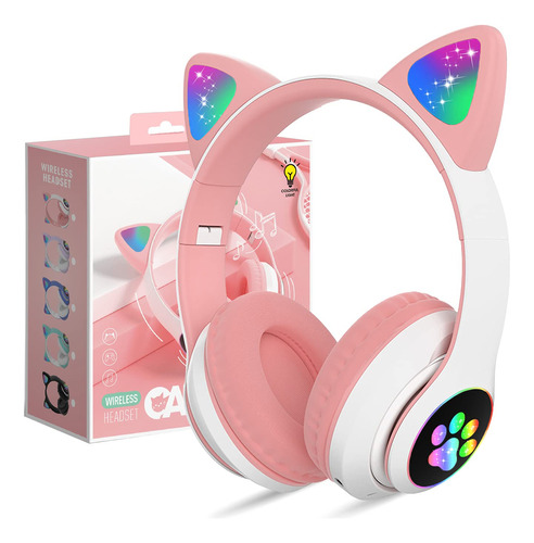 Auriculares Bluetooth KERHAND para Niños, Color Rosa, con