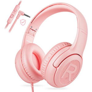 Auriculares awatrue Niños Rosa con Micrófono Plegables -