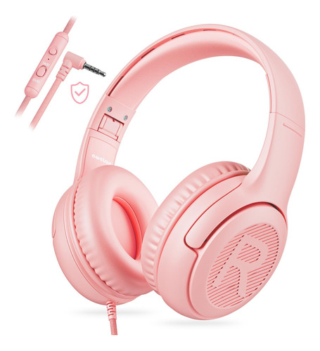 Auriculares awatrue Niños Rosa con Micrófono Plegables -