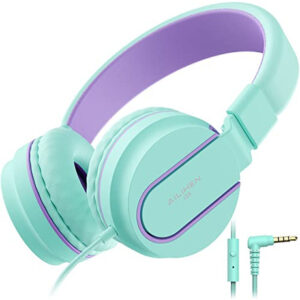 AILIHEN I35 Auriculares Niños Verde/Morado-On-Ear 93dB con