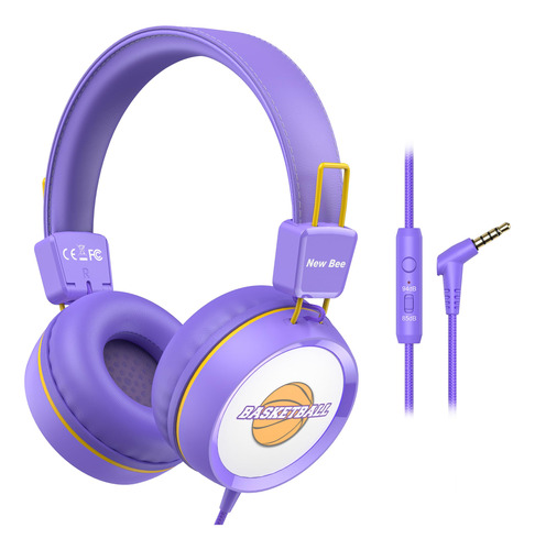 New bee KH20 Auriculares Infantiles para Escuela Morados co