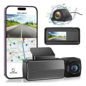 Cámara Dash GEQIMO 4K Delantera y Trasera para Coches, GPS