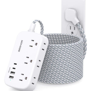 Regleta Plana 25Ft con 6 Tomas y 4 USB (2 Tipo C) - Carga s
