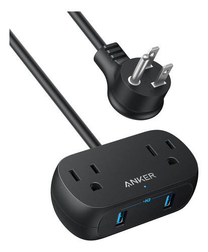 Anker Regleta USB Pequeña 2 Tomas y 2 USB-A, Carga Segura