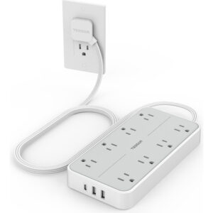 Regleta TESSAN Protector Sobretensiones 8 Tomas y 3 USB Neg