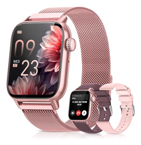 Reloj Inteligente Rosa, Monitor Sueño/Frecuencia Cardiaca,