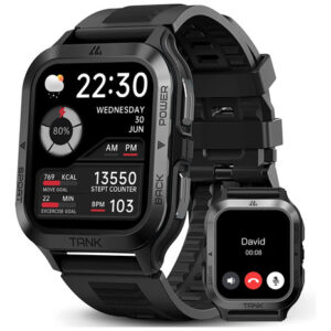 Reloj Inteligente AMAZTIM, 50M Impermeable, Militar, Negro