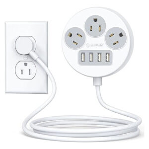 Regleta ORICO con USB, 3 Enchufes y 4 USB, Cable 5 Ft, Viaj