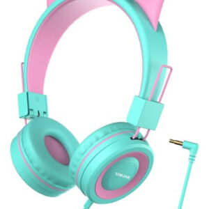 Auriculares SIMJAR Niña Orejas de Gato, Verdes - Plegables