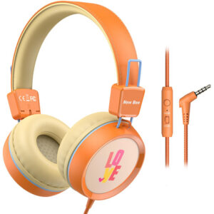 Auriculares New bee KH20 para Niños con Micrófono, Naranj