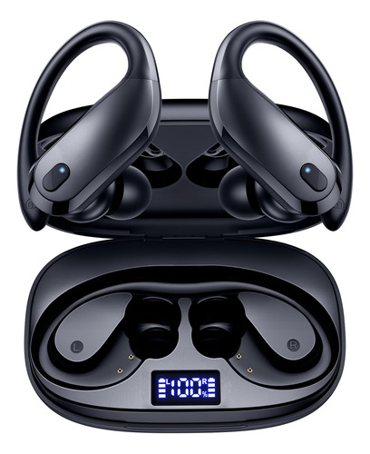 GNMN Auriculares Bluetooth Negros Inalámbricos IPX7 Deport