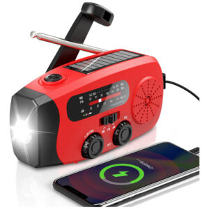 Radio de Manivela Emgykit - AM/FM/NOAA y Linterna LED, Sola