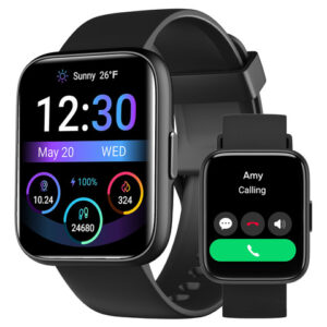 Smartwatch IP68 para Hombres y Mujeres - Control AI, Negro