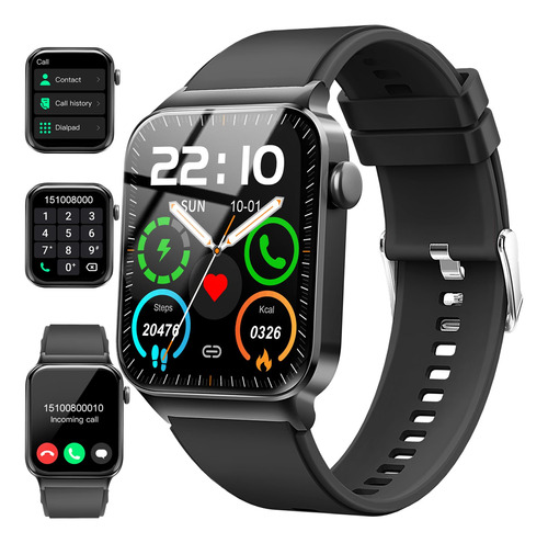 Reloj Inteligente Hombre y Mujer, IP68, Negro, Monitor Card