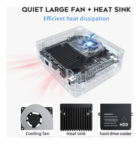 Mini Pc Beelink Win11 Intel N5095 11ª Gen Ram 8gb Ssd 256 Gb 110v/220v - Imagen 4