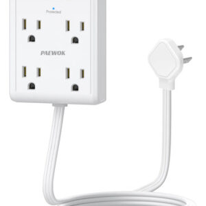Regleta Blanca 4 Tomas, 3 USB (1 Tipo C) - Extensor y Prote