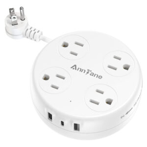 Regleta Portátil AnnTane Cruise Essentials, 4 Tomas, 3 USB