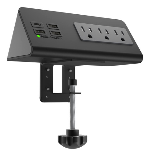 Regleta Edge con USB-C para Mesita de Noche, Protector Sobr