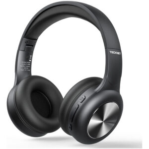 TECKNET Audífonos Bluetooth Over Ear 65H, Bass Profundo, M