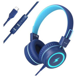 Auriculares Bywulanda Kids LED, USB-C con Mic, Volumen Limi