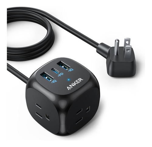 Anker 321 Regleta 20W USB-C para iPhone 15 - Negro, 3 Tomas
