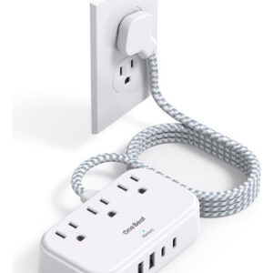 Cruise Essentials, 5 Ft Flat Extension Cord, 3 Outlets 4 US