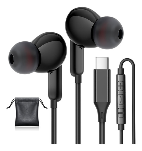 Audífonos Alámbricos Con Cable Usb-c Gsangoo Tcg18 Negro