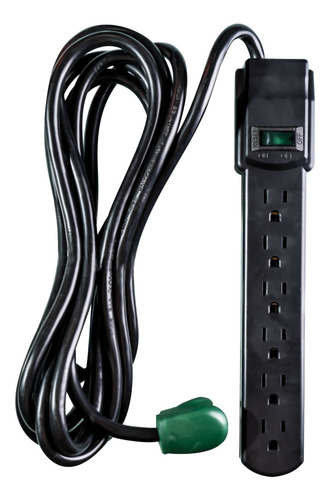Regleta De Alimentación Gogreen Power 6 En 1 Color Negro